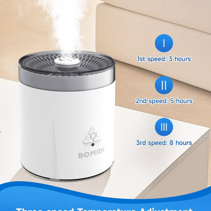 BOMIDI Ultrasonic Humidifier with Aromatherapy & UV Disinfection – 3-Speed Adjustment, 7-Color Light, Remote & Mechanical Control, Auto Shut-Off, Top Fill, Desktop & Bucket Mode - BMD - UH06