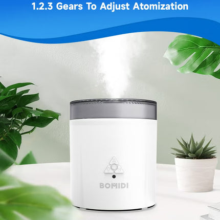 BOMIDI Ultrasonic Humidifier with Aromatherapy & UV Disinfection – 3-Speed Adjustment, 7-Color Light, Remote & Mechanical Control, Auto Shut-Off, Top Fill, Desktop & Bucket Mode - BMD - UH06