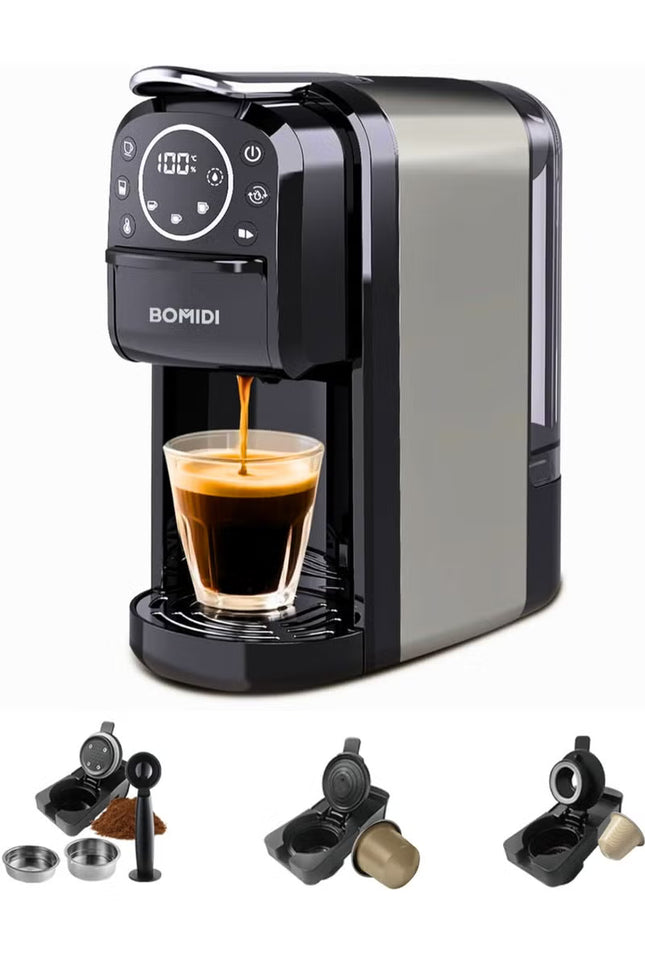 3-in-1 Capsule Coffee Machine – Compatible with Nespresso, Dolce Gusto, and Ground Coffee – 20 Bar High-Pressure Espresso Maker with Touch Control Panel, Self-Cleaning Function, LED Indicators, 700ML Removable Water Tank – CM01