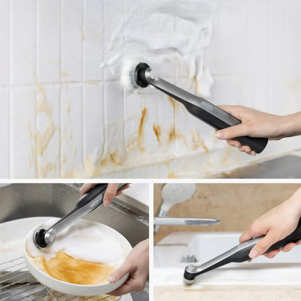 HOTO Wand Cordless Spin Scrubber – 360° Rotating Electric Cleaning Brush with 12 Magnetic Brush Heads, 210-Minute Runtime, IPX7 Waterproof, USB-C Rechargeable