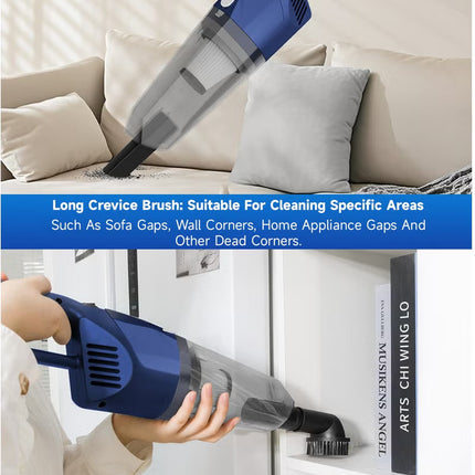 Portable Handheld Vacuum Cleaner with 17000Pa Strong Power 900mL Dust Cup, Quiet Suction- Stick Vacuum Cleaner for Wood, Carpet, Tile Floors S9- Blue