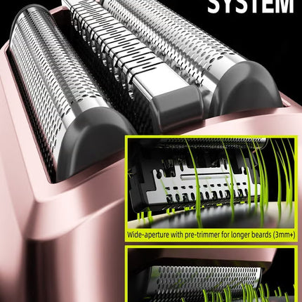 MS006 Mini Compact Foil Shaver 3D Floating Triple-Blade System 6800 RPM/min Type-C Rechargeable Pocket-Size Shaver-Gun Gray