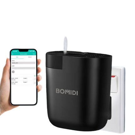 Waterless Aromatherapy Diffuser Nebulizer – 60 mL Essential Oil Diffuser for Home, Office, Spa, Yoga, Bedroom | USB & Bluetooth App Control | Venturi Air Pump, 3‑Speed Mist Modes, Ultra‑Quiet (< 41 dB), AD01-Black