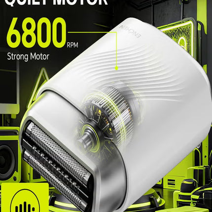 MS006 Mini Compact Foil Shaver 3D Floating Triple-Blade System 6800 RPM/min Type-C Rechargeable Pocket-Size Shaver-White