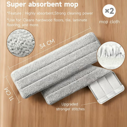 Flat Floor Mop – 360° Spin Mop for Wet & Dry Cleaning with Visual Water Bucket - BOMIDI M21