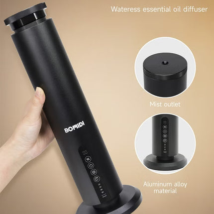 BOMIDI Waterless Aromatherapy Diffuser with 120ML Sandalwood Essential Oil – Smart Bluetooth & Touch Screen Scent Machine for Home, Office & Commercial Use (Venturi Tech, 100m² Coverage), BOMIDI AD02 Black
