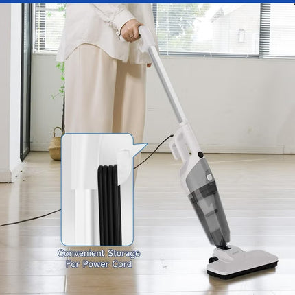 Portable Handheld Vacuum Cleaner with 17000Pa Strong Power 900mL Dust Cup, Quiet Suction- Stick Vacuum Cleaner for Wood, Carpet, Tile Floors S9- White