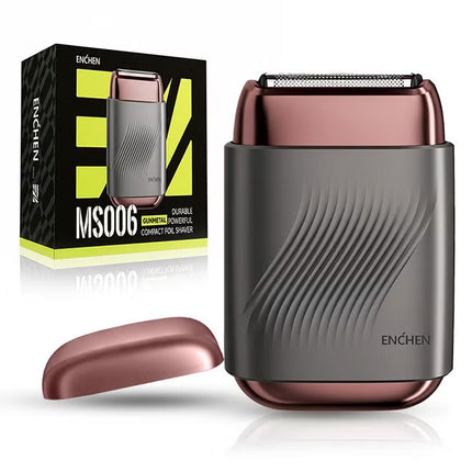 MS006 Mini Compact Foil Shaver 3D Floating Triple-Blade System 6800 RPM/min Type-C Rechargeable Pocket-Size Shaver-Gun Gray