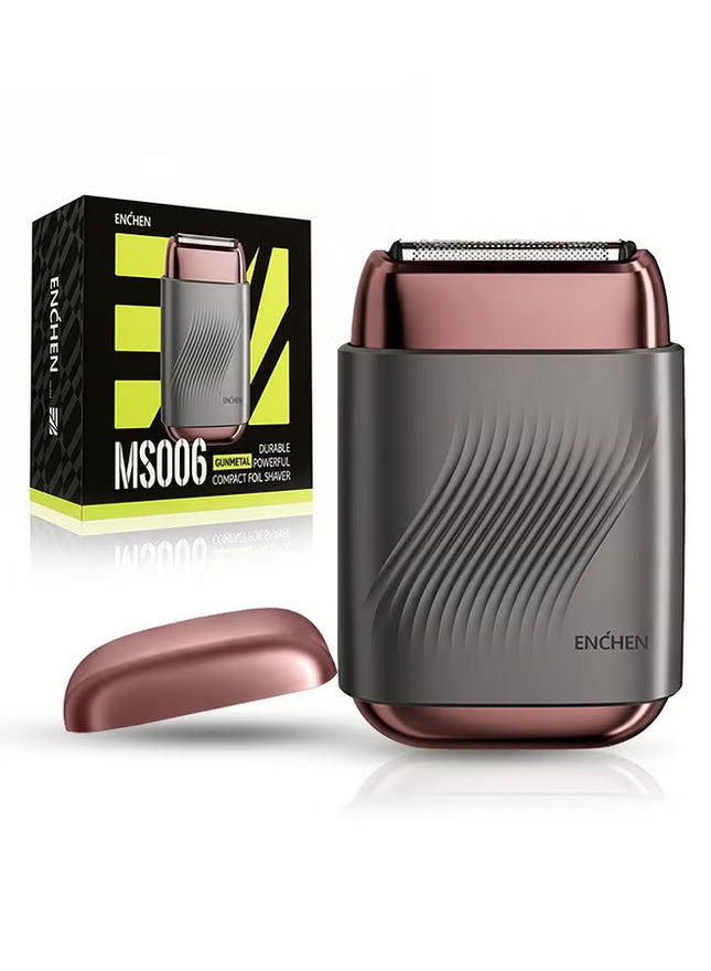 MS006 Mini Compact Foil Shaver 3D Floating Triple-Blade System 6800 RPM/min Type-C Rechargeable Pocket-Size Shaver-Gun Gray