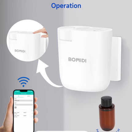 Waterless Aromatherapy Diffuser Nebulizer – 60 mL Essential Oil Diffuser for Home, Office, Spa, Yoga, Bedroom | USB & Bluetooth App Control | Venturi Air Pump, 3‑Speed Mist Modes, Ultra‑Quiet (< 41 dB), AD01-White