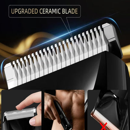 Spark 3 Groin & Body Trimmer Kit for Men, Waterproof,LED Spotlight, Ceramic Blades, Type-C Charging, 4 Adjustable Combs (3mm–12mm), Full Body Grooming Tool-Black