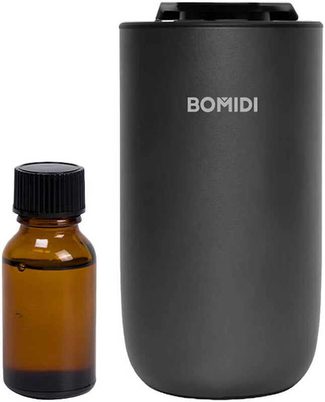 Waterless Nebulizing Aromatherapy Diffuser – Portable Fluid Fine‑Mist Essential Oil Diffuser for Car| USB 5V & Type‑C Rechargeable, 2 000 mAh Battery, Low‑Noise (< 41 dB) Air Mist Machine with 15 mL Cote d’Azur Oil Included, AD03-Black