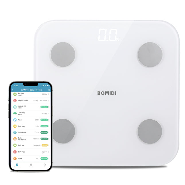 Bomidi S1 Smart Digital Weight Scale LED Display - White - ORRO HOME