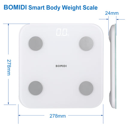 Bomidi S1 Smart Digital Weight Scale LED Display - White - ORRO HOME