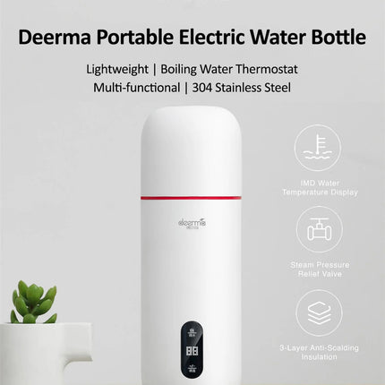 Deerma DR035S Portable Electric Kettle Thermos Bottle - White - ORRO HOME
