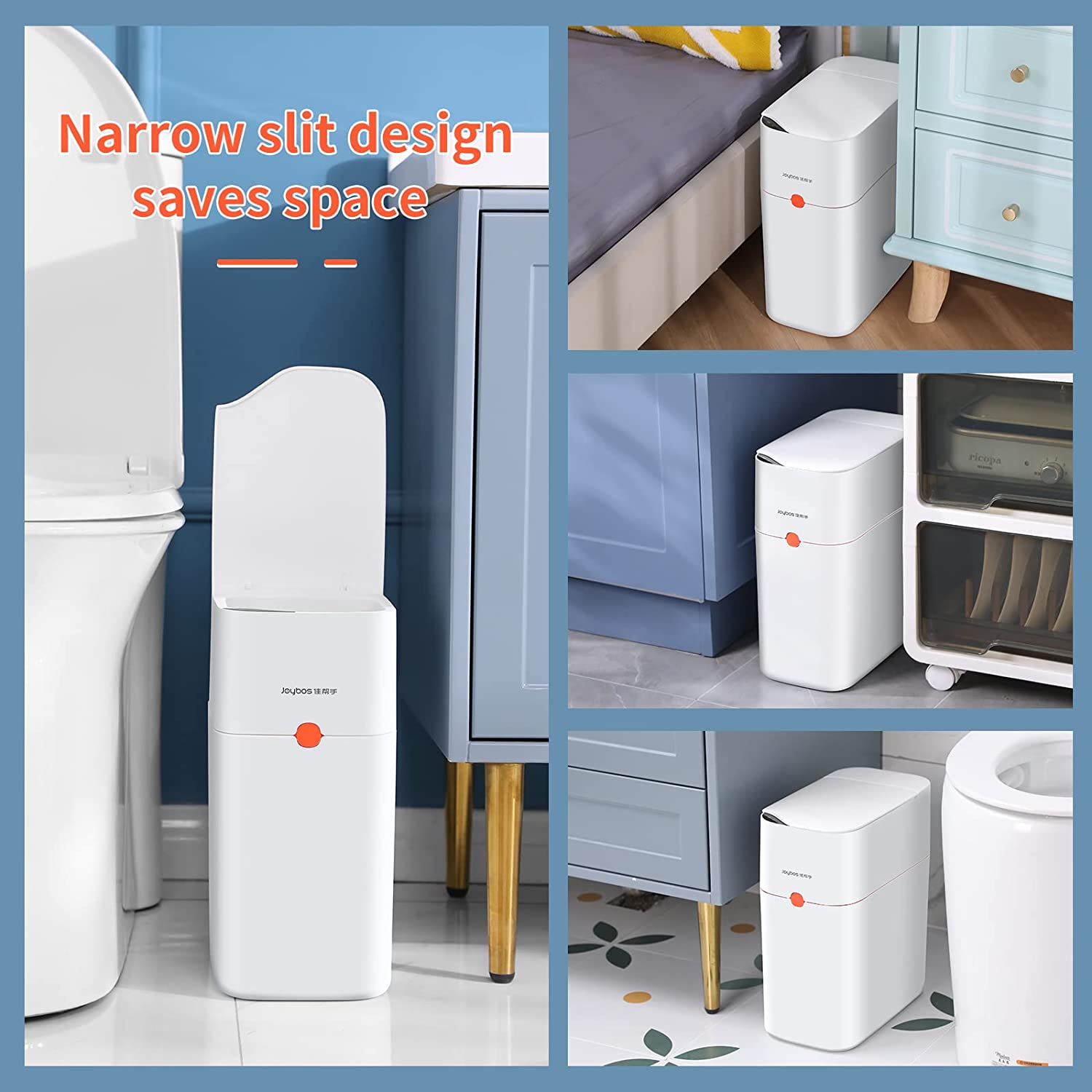 Joybos Smart Trash Can With Automatic Open Lid White ORRO HOME