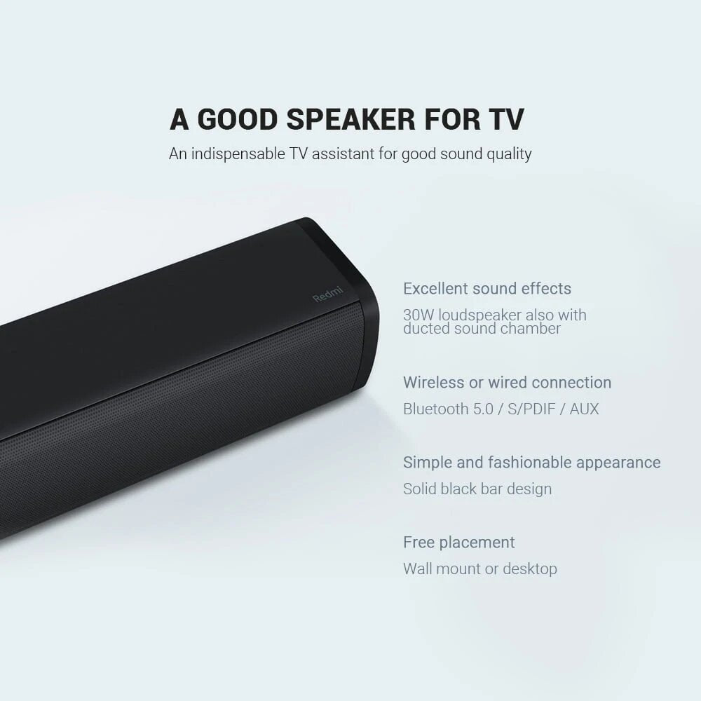 Redmi TV Soundbar Bluetooth Speaker Deep Bass - Black - ORRO HOME