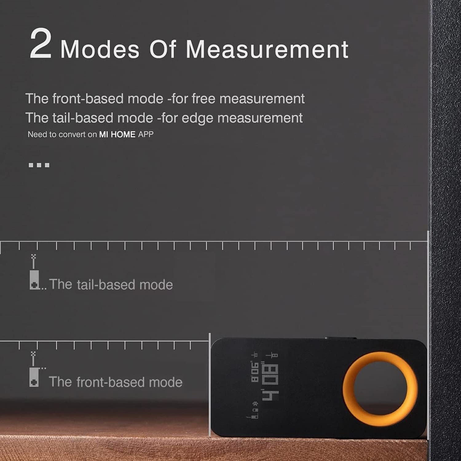 Hoto Smart Laser Measure Digital Tape Measure - Black - ORRO HOME