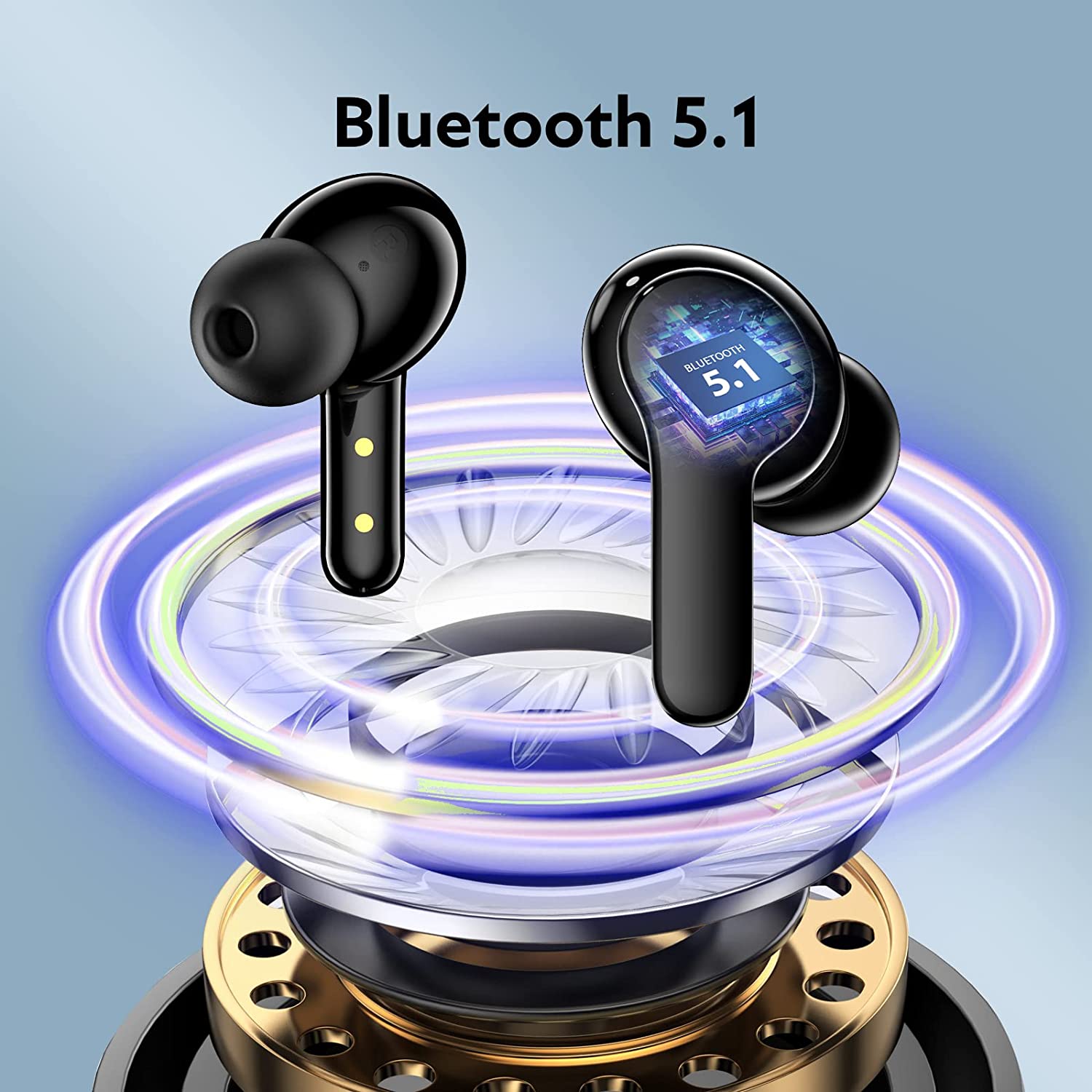 QCY T13 Wireless Bluetooth Earphone with 4 Mics ENC HD Call Headset V5.1  TWS Earphone Touch Control Earbuds Long Standby 40H
