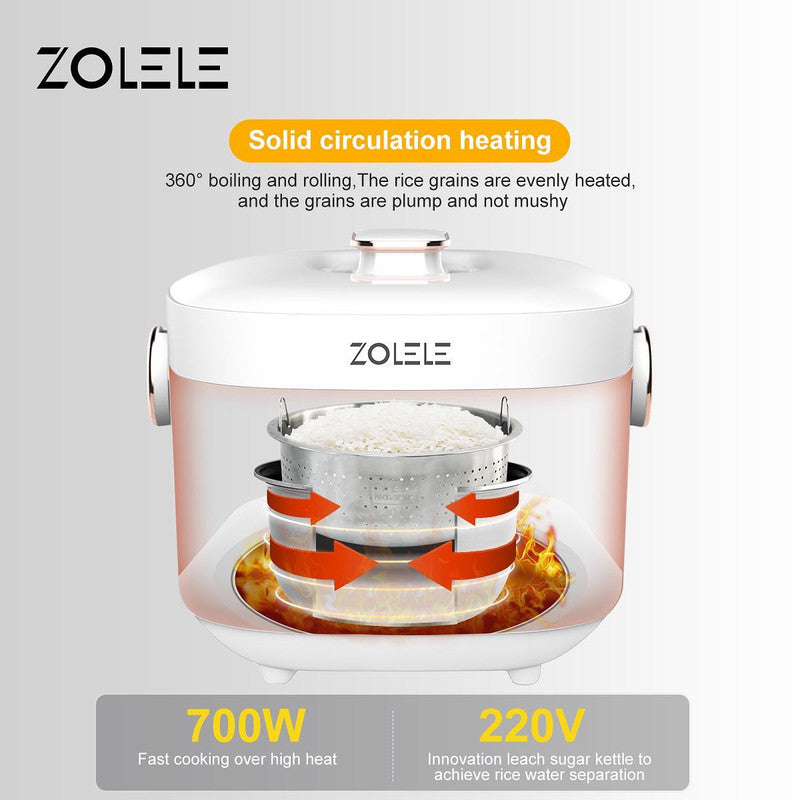 Zolele ZB500 Electric Rice Cooker With Smart Low Sugar Rice White ORRO HOME