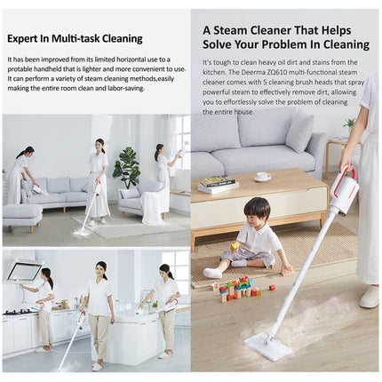 Deerma ZQ610 Multi-function Steam Cleaner - White - ORRO HOME